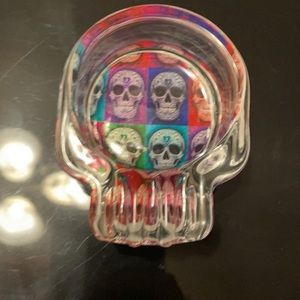 Sugar skull ashtray glass